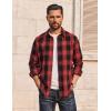 imageCOOFANDY Mens Flannel Shirts Long Sleeve Plaid Button Down Shirts Casual Cotton ShirtsRedBlack