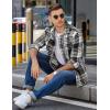 imageCOOFANDY Mens Flannel Shirts Long Sleeve Plaid Shirt Jacket Button Down Shirt with PocketsBlack White