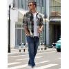 imageCOOFANDY Mens Flannel Shirts Long Sleeve Plaid Shirt Jacket Button Down Shirt with PocketsBlack White
