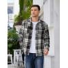 imageCOOFANDY Mens Flannel Shirts Long Sleeve Plaid Shirt Jacket Button Down Shirt with PocketsBlack White