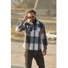 imageCOOFANDY Mens Flannel Shirts Long Sleeve Plaid Shirt Jacket Button Down Shirt with PocketsBlue