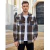 imageCOOFANDY Mens Flannel Shirts Long Sleeve Plaid Shirt Jacket Button Down Shirt with PocketsBrown
