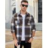 imageCOOFANDY Mens Flannel Shirts Long Sleeve Plaid Shirt Jacket Button Down Shirt with PocketsBrown