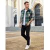 imageCOOFANDY Mens Flannel Shirts Long Sleeve Plaid Shirt Jacket Button Down Shirt with PocketsGreen