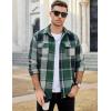 imageCOOFANDY Mens Flannel Shirts Long Sleeve Plaid Shirt Jacket Button Down Shirt with PocketsGreen