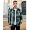 imageCOOFANDY Mens Flannel Shirts Long Sleeve Plaid Shirt Jacket Button Down Shirt with PocketsGreen