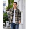 imageCOOFANDY Mens Flannel Shirts Long Sleeve Plaid Shirt Jacket Button Down Shirt with PocketsKhaki