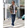 imageCOOFANDY Mens Flannel Shirts Long Sleeve Plaid Shirt Jacket Button Down Shirt with PocketsKhaki