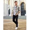 imageCOOFANDY Mens Flannel Shirts Long Sleeve Plaid Shirt Jacket Button Down Shirt with PocketsLight Khaki