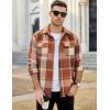imageCOOFANDY Mens Flannel Shirts Long Sleeve Plaid Shirt Jacket Button Down Shirt with PocketsOrange