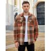 imageCOOFANDY Mens Flannel Shirts Long Sleeve Plaid Shirt Jacket Button Down Shirt with PocketsOrange