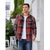 imageCOOFANDY Mens Flannel Shirts Long Sleeve Plaid Shirt Jacket Button Down Shirt with PocketsRed