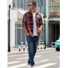 imageCOOFANDY Mens Flannel Shirts Long Sleeve Plaid Shirt Jacket Button Down Shirt with PocketsRed