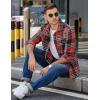 imageCOOFANDY Mens Flannel Shirts Long Sleeve Plaid Shirt Jacket Button Down Shirt with PocketsRed