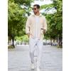 imageCOOFANDY Mens Flannel Shirts Long Sleeve Thermal Button Down Shirt Shacket Lightweight JacketBeige