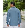 imageCOOFANDY Mens Flannel Shirts Long Sleeve Thermal Button Down Shirt Shacket Lightweight JacketBlue