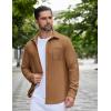 imageCOOFANDY Mens Flannel Shirts Long Sleeve Thermal Button Down Shirt Shacket Lightweight JacketBrown