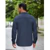 imageCOOFANDY Mens Flannel Shirts Long Sleeve Thermal Button Down Shirt Shacket Lightweight JacketDark Blue