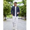 imageCOOFANDY Mens Flannel Shirts Long Sleeve Thermal Button Down Shirt Shacket Lightweight JacketDark Blue