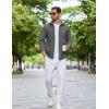 imageCOOFANDY Mens Flannel Shirts Long Sleeve Thermal Button Down Shirt Shacket Lightweight JacketDark Gray