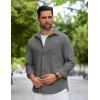 imageCOOFANDY Mens Flannel Shirts Long Sleeve Thermal Button Down Shirt Shacket Lightweight JacketDark Gray