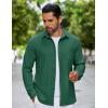imageCOOFANDY Mens Flannel Shirts Long Sleeve Thermal Button Down Shirt Shacket Lightweight JacketGreen