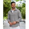 imageCOOFANDY Mens Flannel Shirts Long Sleeve Thermal Button Down Shirt Shacket Lightweight JacketLight Grey