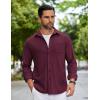 imageCOOFANDY Mens Flannel Shirts Long Sleeve Thermal Button Down Shirt Shacket Lightweight JacketRed