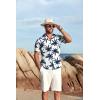 imageCOOFANDY Mens Hawaiian Floral Shirts Short Sleeve Button Down Shirts Tropical Summer Beach ShirtsA Coconut Treewhite