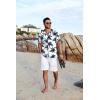 imageCOOFANDY Mens Hawaiian Floral Shirts Short Sleeve Button Down Shirts Tropical Summer Beach ShirtsA Coconut Treewhite