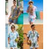 imageCOOFANDY Mens Hawaiian Matching Set Summer Beach 2 Piece Outfits Flower Button Down Shirts and Shorts Vacation OutfitsBaliwhite