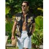 imageCOOFANDY Mens Hawaiian Shirt Short Sleeve Button Down Shirt Tropical Summer Beach ShirtFlowerblack
