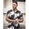 imageCOOFANDY Mens Hawaiian Shirt Short Sleeve Button Down Shirt Tropical Summer Beach ShirtFlowerblack