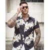 imageCOOFANDY Mens Hawaiian Shirt Short Sleeve Button Down Shirt Tropical Summer Beach ShirtFlowerblack