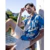 imageCOOFANDY Mens Hawaiian Shirt Short Sleeve Button Down Shirt Tropical Summer Beach ShirtFlowerblue