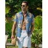 imageCOOFANDY Mens Hawaiian Shirt Short Sleeve Button Down Shirt Tropical Summer Beach ShirtFlowerblue