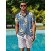 imageCOOFANDY Mens Hawaiian Shirt Short Sleeve Button Down Shirt Tropical Summer Beach ShirtFlowerblue