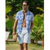 imageCOOFANDY Mens Hawaiian Shirt Short Sleeve Button Down Shirt Tropical Summer Beach ShirtFlowerlight Blue