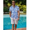 imageCOOFANDY Mens Hawaiian Shirt Short Sleeve Button Down Shirt Tropical Summer Beach ShirtFlowerlight Blue