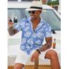 imageCOOFANDY Mens Hawaiian Shirt Short Sleeve Button Down Shirt Tropical Summer Beach ShirtFlowerlight Blue