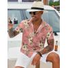 imageCOOFANDY Mens Hawaiian Shirt Short Sleeve Button Down Shirt Tropical Summer Beach ShirtFlowerpink
