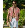 imageCOOFANDY Mens Hawaiian Shirt Short Sleeve Button Down Shirt Tropical Summer Beach ShirtFlowerpink