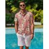 imageCOOFANDY Mens Hawaiian Shirt Short Sleeve Button Down Shirt Tropical Summer Beach ShirtFlowerpink
