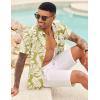 imageCOOFANDY Mens Hawaiian Shirt Short Sleeve Button Down Shirt Tropical Summer Beach ShirtLeafgreen