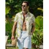 imageCOOFANDY Mens Hawaiian Shirt Short Sleeve Button Down Shirt Tropical Summer Beach ShirtLeafgreen
