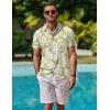 imageCOOFANDY Mens Hawaiian Shirt Short Sleeve Button Down Shirt Tropical Summer Beach ShirtLeafgreen