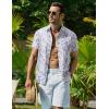 imageCOOFANDY Mens Hawaiian Shirt Short Sleeve Button Down Shirt Tropical Summer Beach ShirtLeaflight Purple