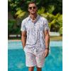 imageCOOFANDY Mens Hawaiian Shirt Short Sleeve Button Down Shirt Tropical Summer Beach ShirtLeaflight Purple