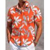 imageCOOFANDY Mens Hawaiian Shirt Short Sleeve Button Down Shirt Tropical Summer Beach ShirtLeaforange