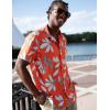 imageCOOFANDY Mens Hawaiian Shirt Short Sleeve Button Down Shirt Tropical Summer Beach ShirtLeaforange